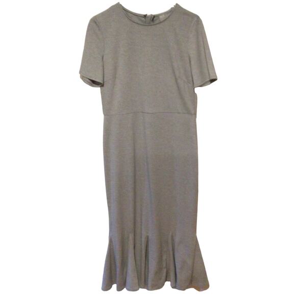 ASOS Women's Gray V-Neck Zip Maxi Knit Dress Short Sleeve Size 10 US 14 UK - Picture 2 of 6